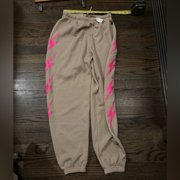 Aviator Nation Pants - NWT Aviator Nation Pink Lightning Bolt Sweatpants Joggers